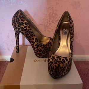 Charlotte Russe Leopard Velvet Pump Heels